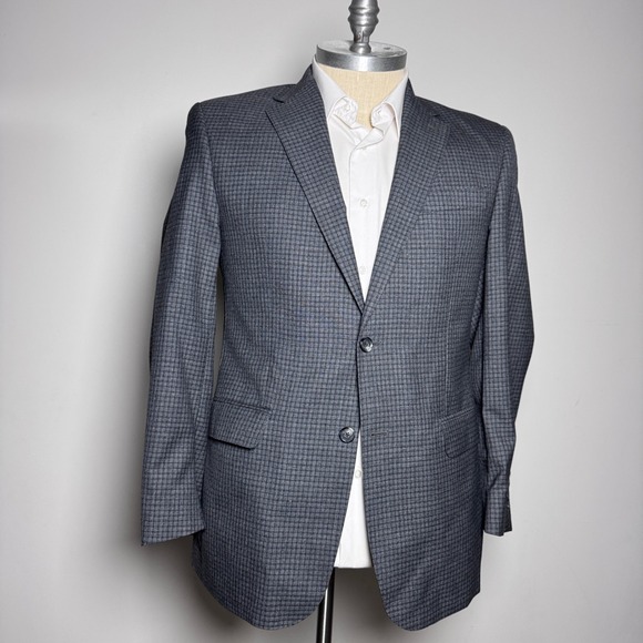 Jos. A. Bank Other - Jos. A. Bank Joseph Sportcoat Mens 42R Grey Mixweave Check Wool Blazer‎ 2B